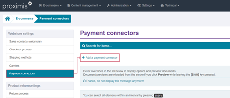 Add a payment connector