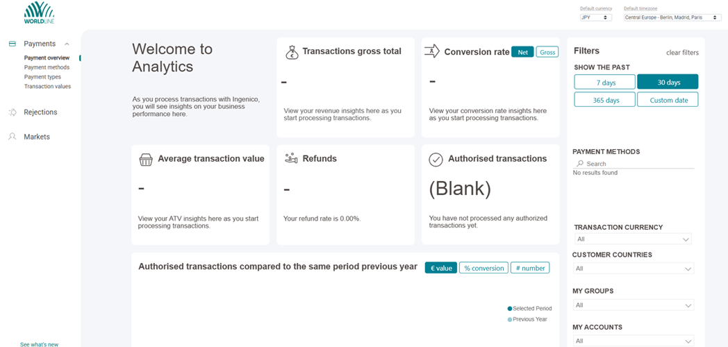 The image above shows the payment overview dashboard.